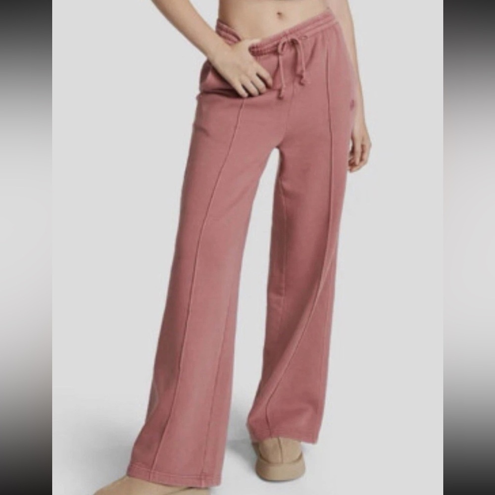 Pink Victoria’s Secret Y2K Wide Leg Baggy Joggers Pintuck Seams Size .S Pockets